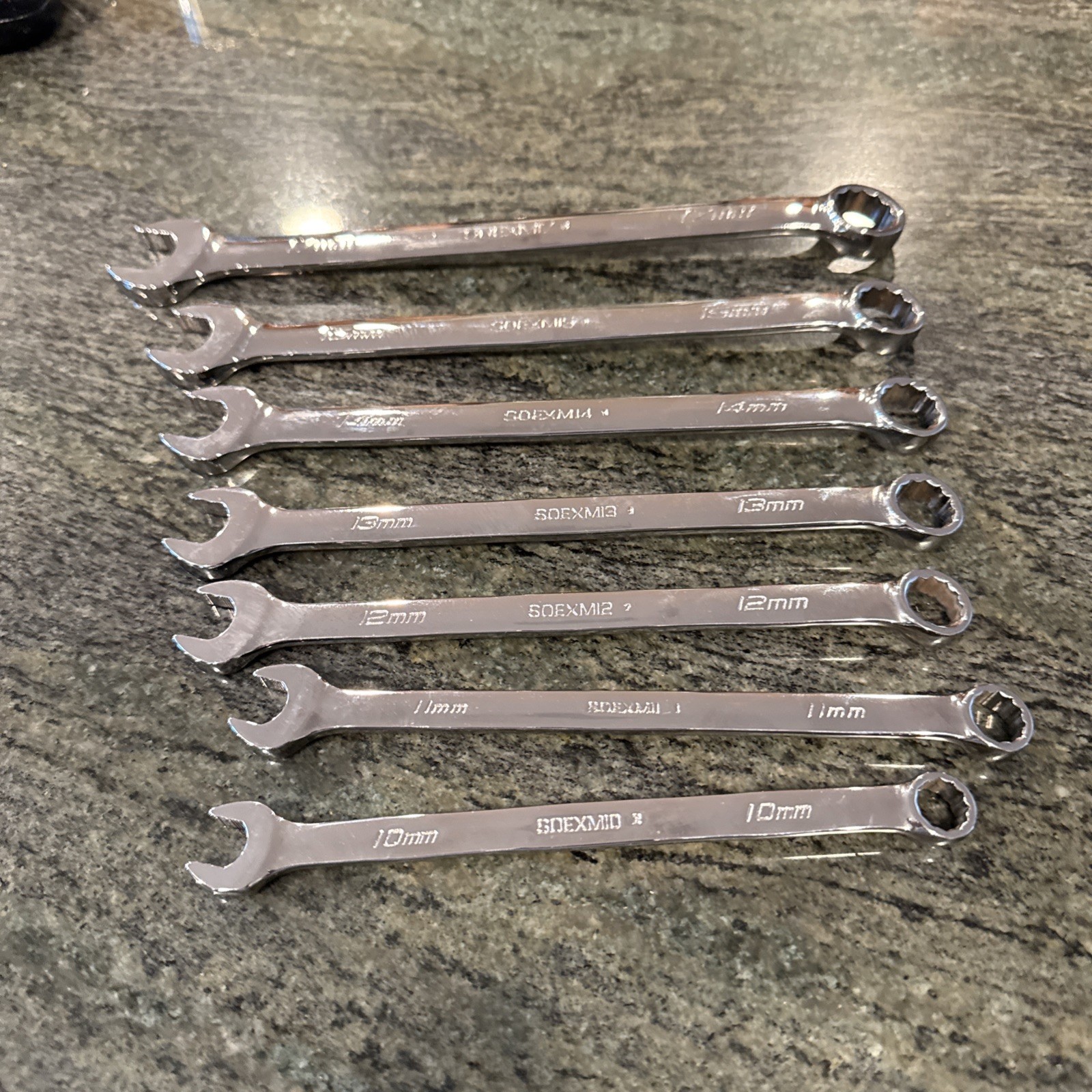 Snap-On soexm707 7 Pc flank drive plus metric wrench set 10-15,17mm new