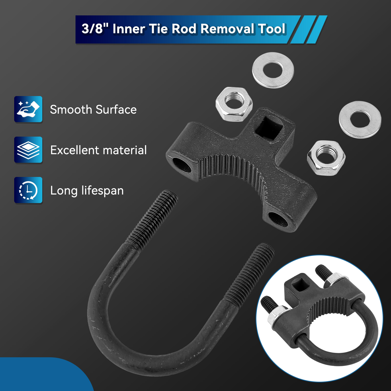 Car Inner Tie Rod Tool Removal Remover 3/8″ Low Profile Turner Repair Installer;