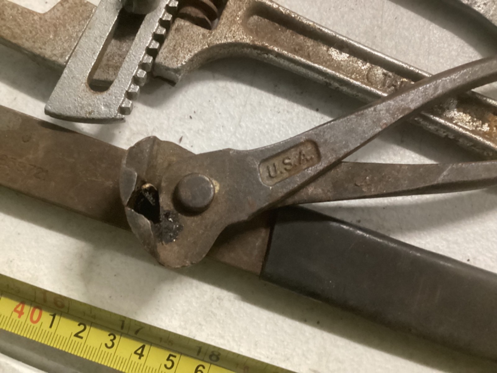 Vintage Mixed Tool Lot Wrenches Hammer Pliers – Cornwell USA – Old Primitive