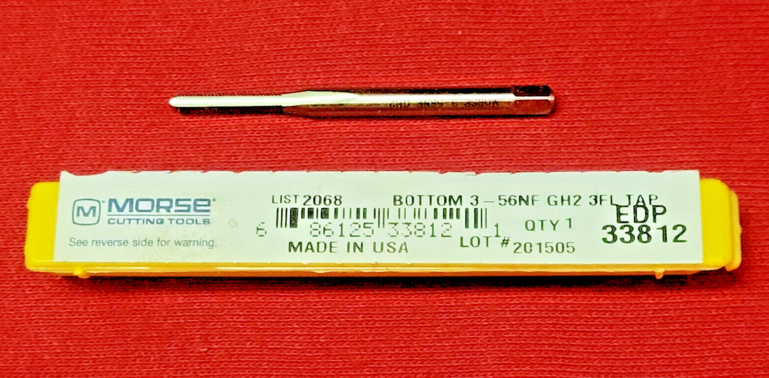3-56 Bottom NF HSS Hand Tap Morse MT3733812 3FL USA 3/56