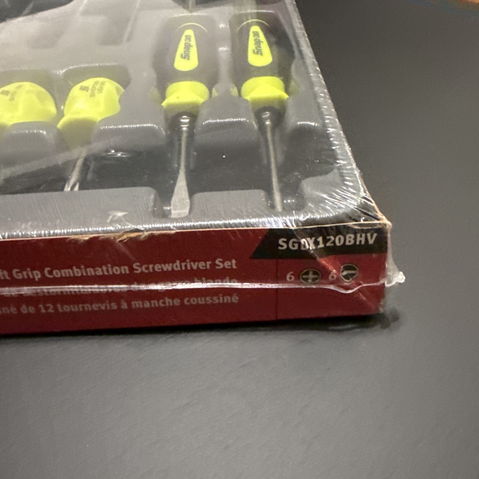SNAP ON TOOLS USA SGDX120BHV 12pc HI-VIZ YELLOW Soft Grip Combo Screwdriver Set+