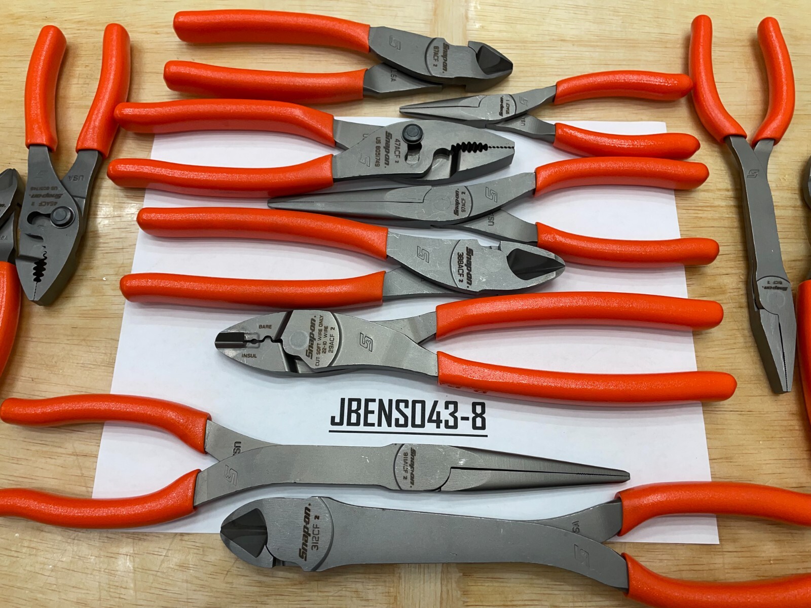Snap-On Tools USA NEW 12 Piece ORANGE Soft Grip Master Assorted Pliers Lot Set