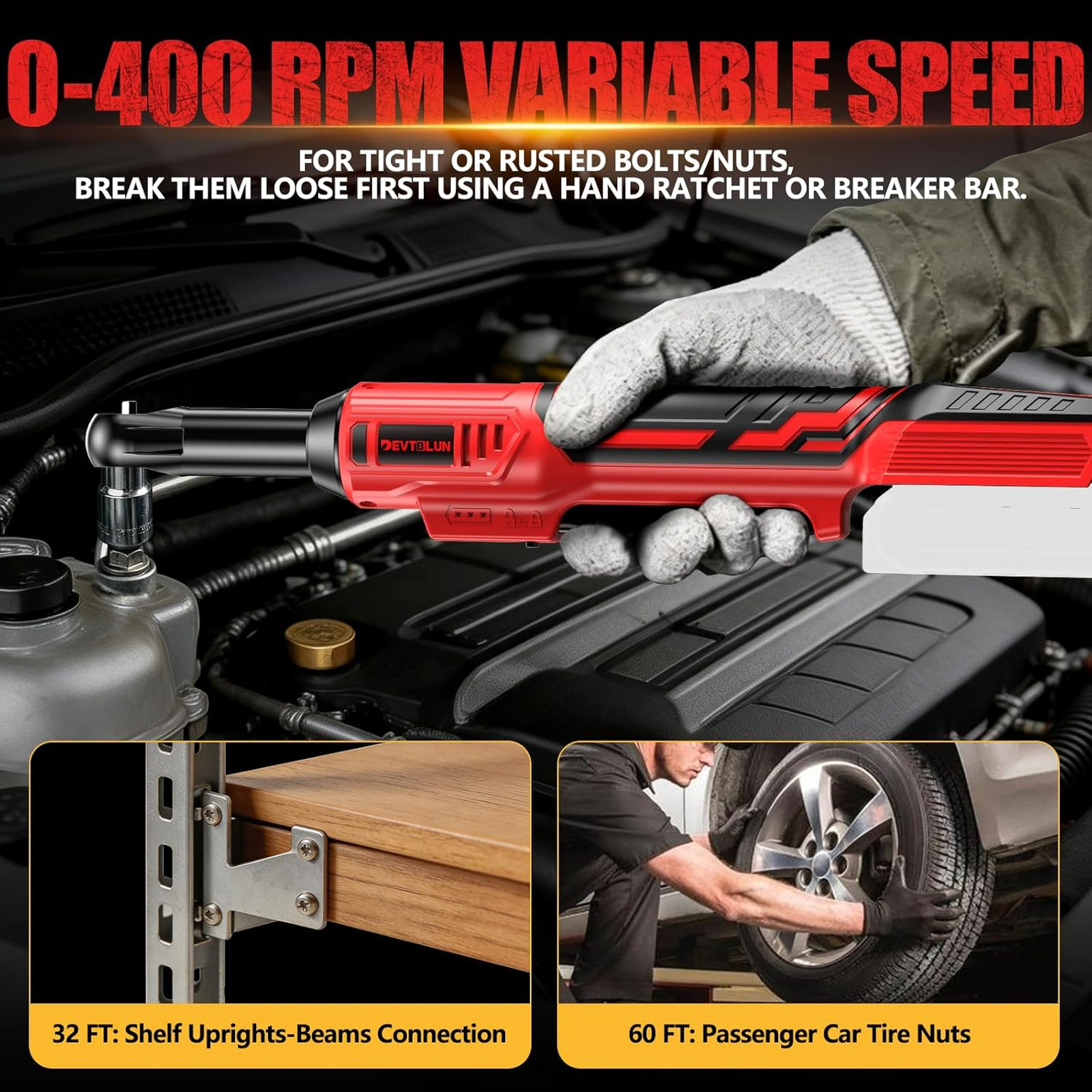 3/8″ Cordless Power Ratchet Wrench Compatible with Milwaukee 18V Battery (No