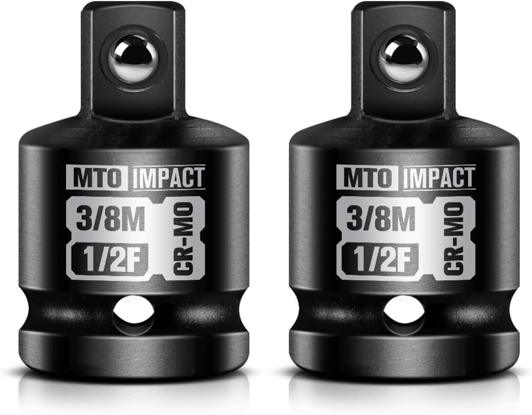 2-Piece 1/2″ to 3/8″ Impact Socket Adapter Set – Chrome Molybdenum Durability