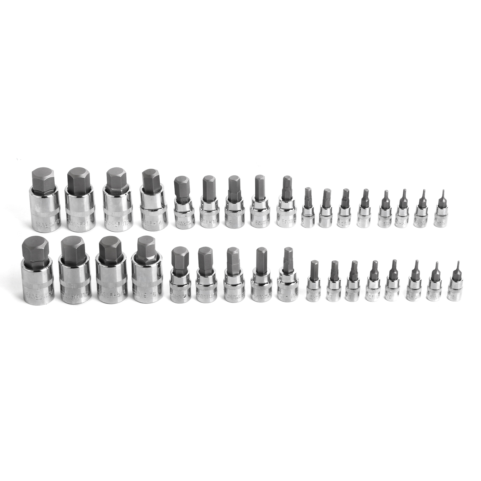 Master Hex Bit Set | 34pc SAE & Metric Socket Set Standard Allen 1/4″ 3/8″ 1/2″