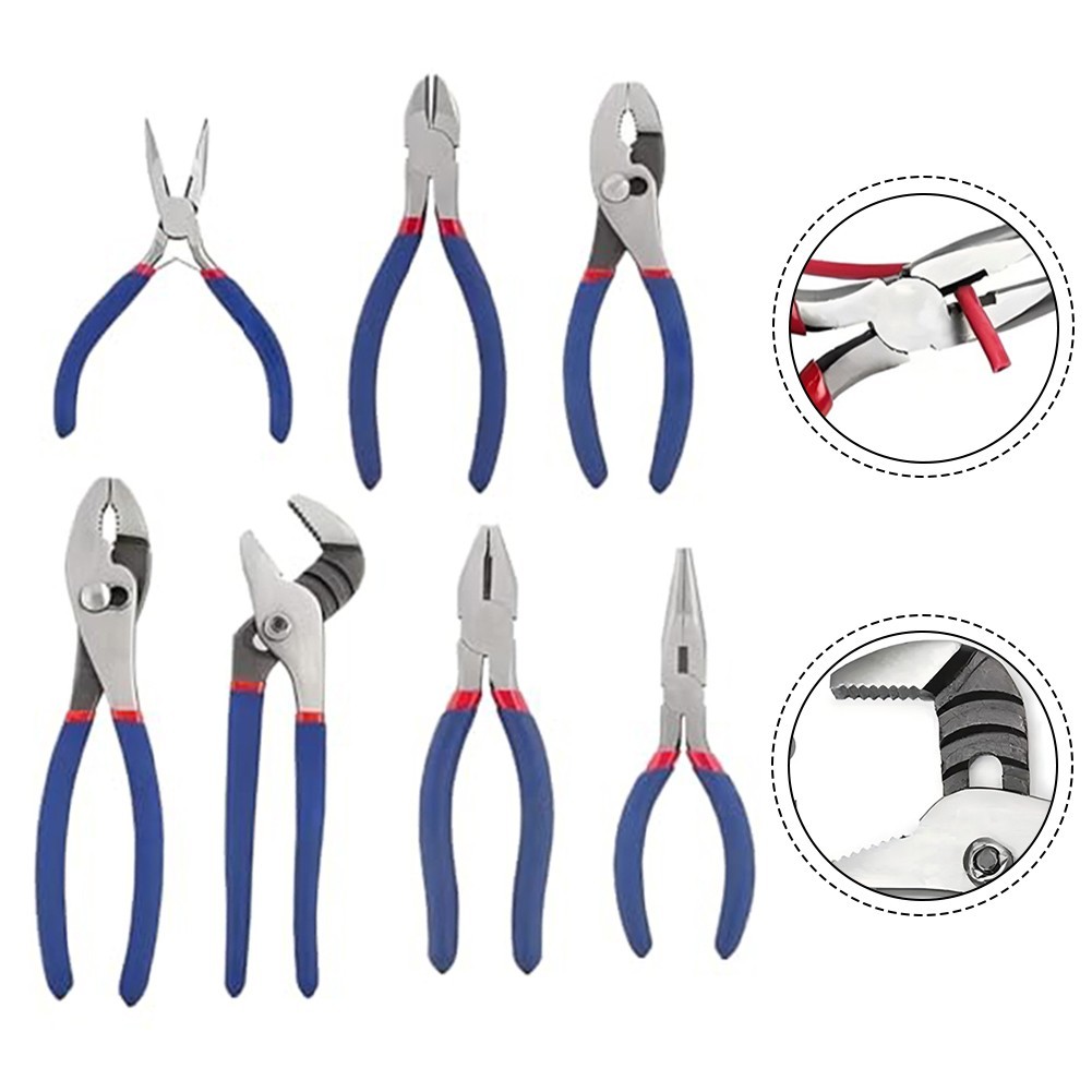 Set of 7 For DIY Pliers Long Nose Slip Joint Tool for Home Improvement
