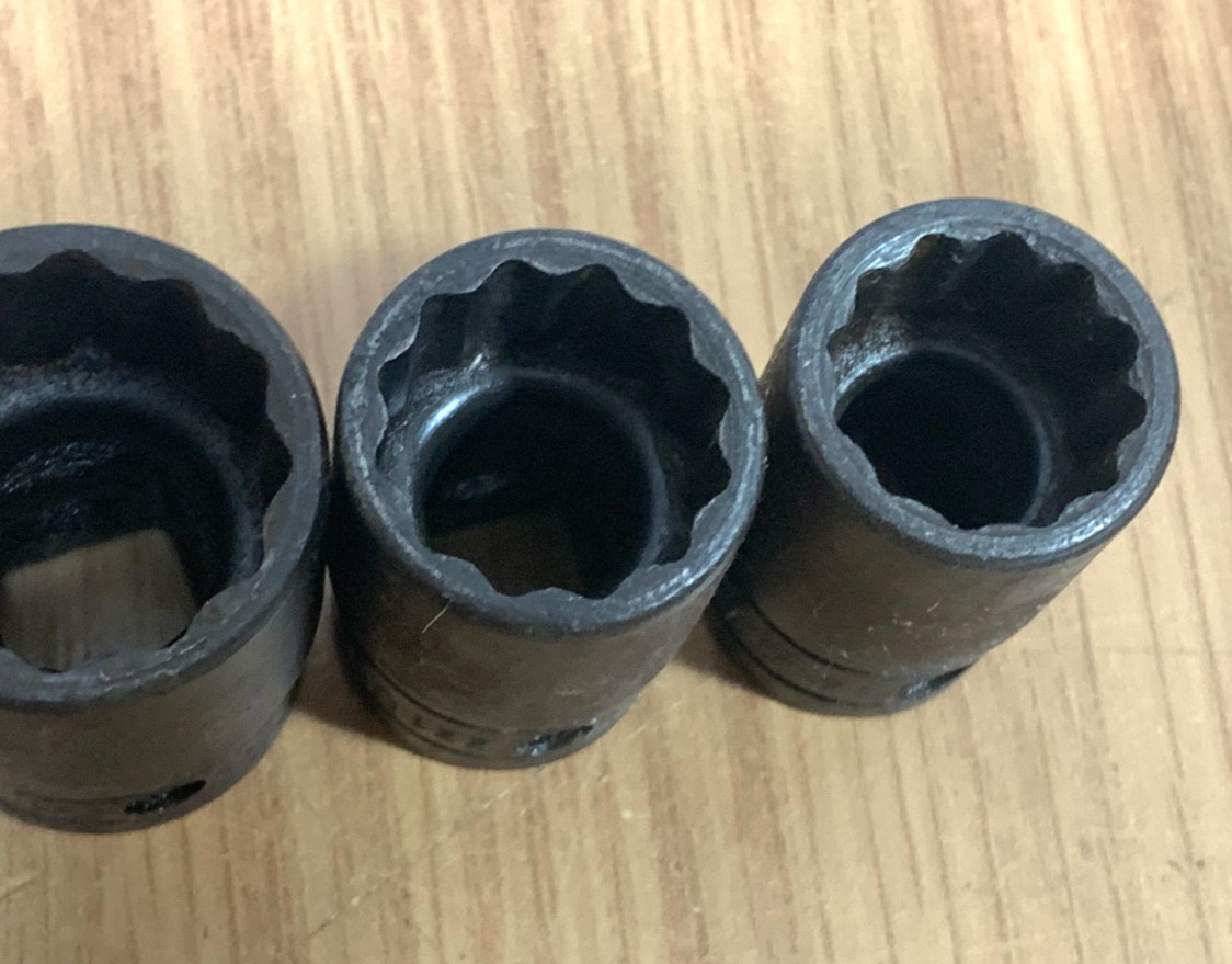 (6) Snap-On Shallow Socket 1/2″ Drive 12 Pt 1 1/16 1″ 15/16 13/16 11/16, 5/8 USA