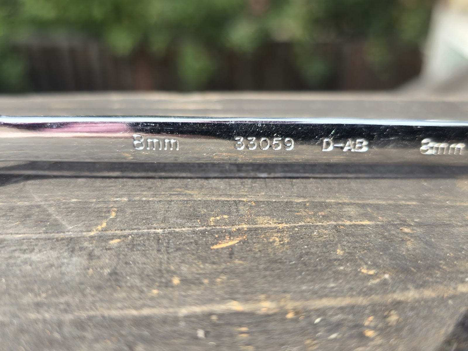 Craftsman 33059 D-AB 8MM Metric Chrome Ratcheting Combination Wrench USA