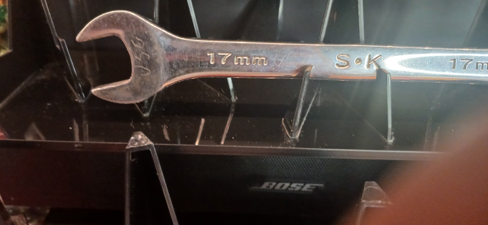S-K Tools USA 17mm SuperKrome® Metric Combination Wrench 88317 12 Pt SK Polished