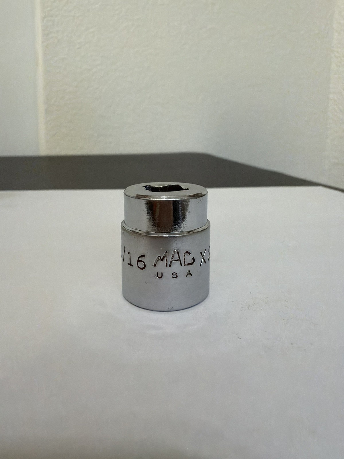 Mac Tools Shallow Chrome Socket X226 11/16 SAE 6pt 3/8in Drive USA Tool Mechanic