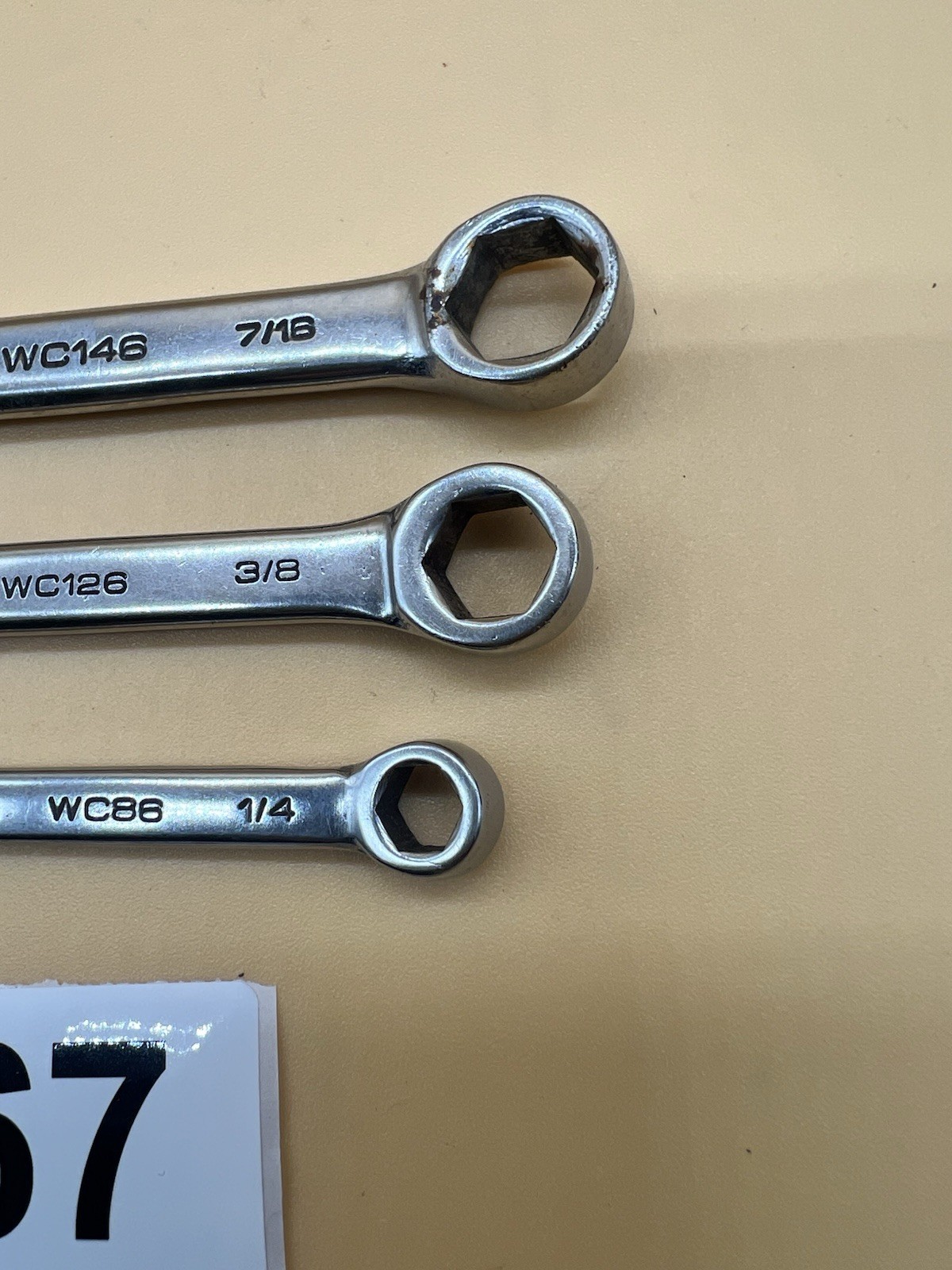 Matco Tools USA 3 Pcs WC146, WC126, WC86 SAE Combination Wrench 6 Point Chrome