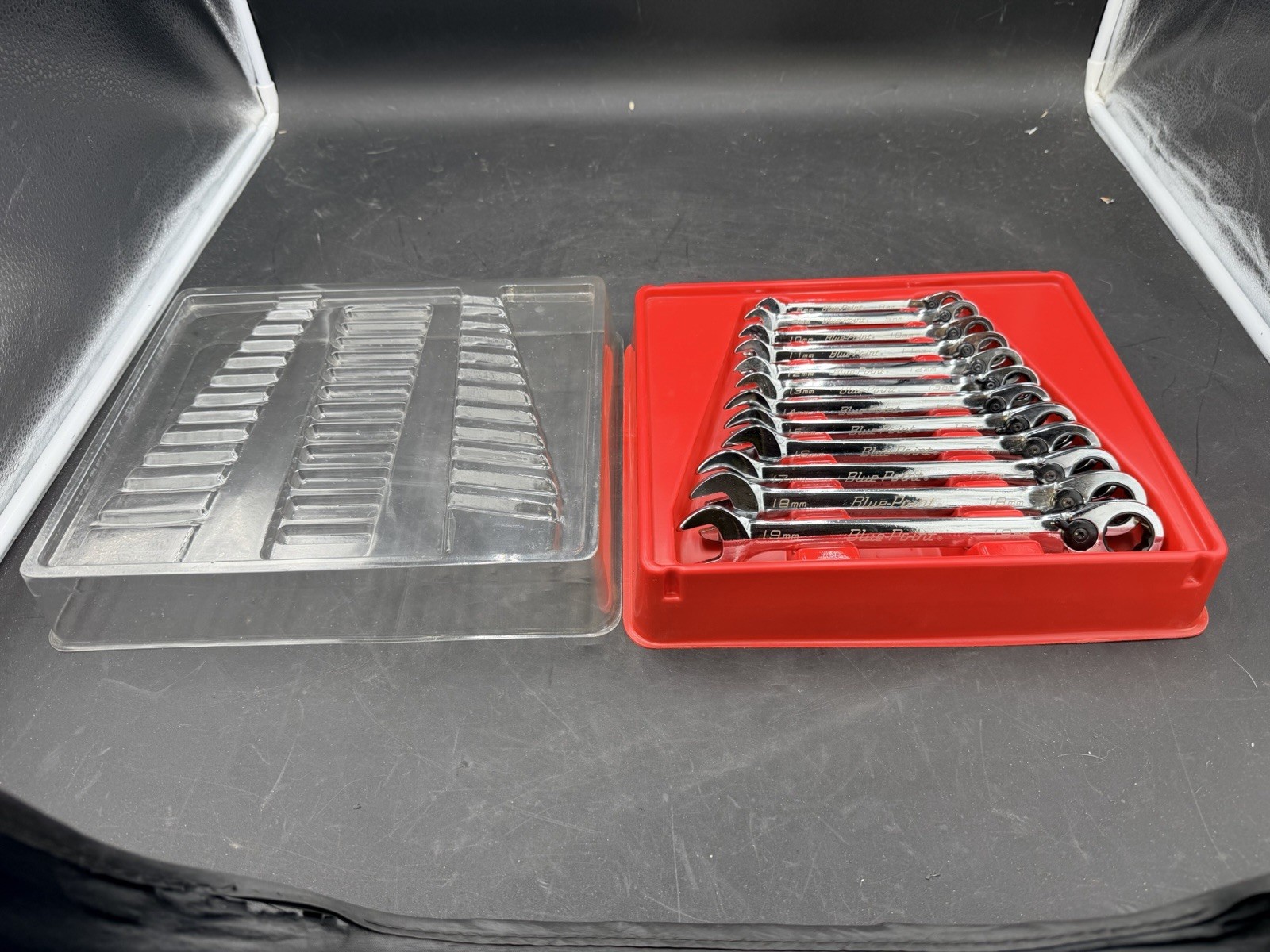 Blue Point 12 Pc Metric 15° Offset Ratcheting Combination Wrench Set BOERM712
