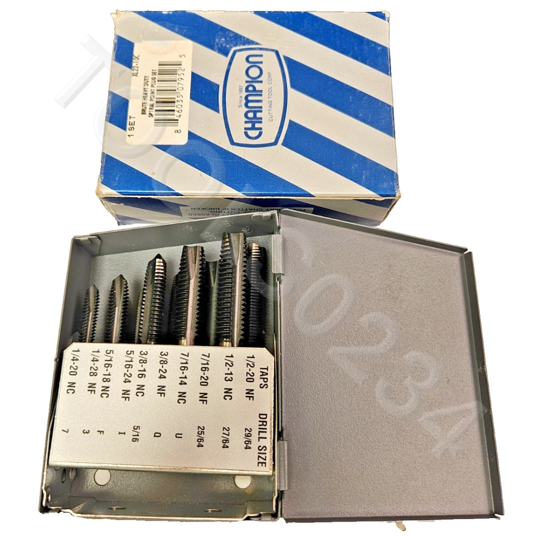 1/4 – 1/2 NC NFTap Set Champion Spiral Point 12PC Plug High Speed Stl XL22-10C