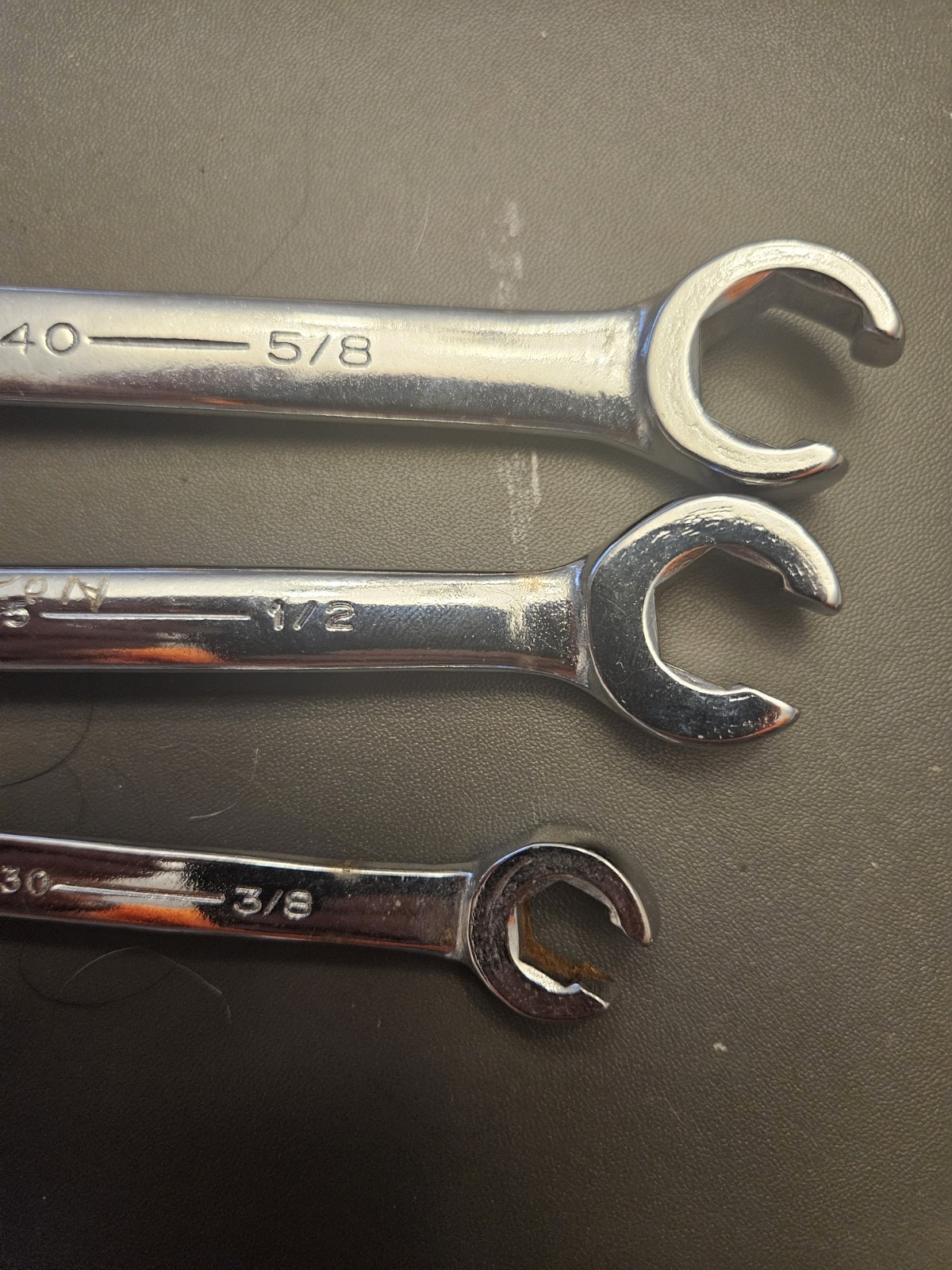 Lot Of 3 Vintage Armstrong Flare Nut Wrenches, 7/16 x 3/8, 9/16 X 1/2, 11/16×5/8