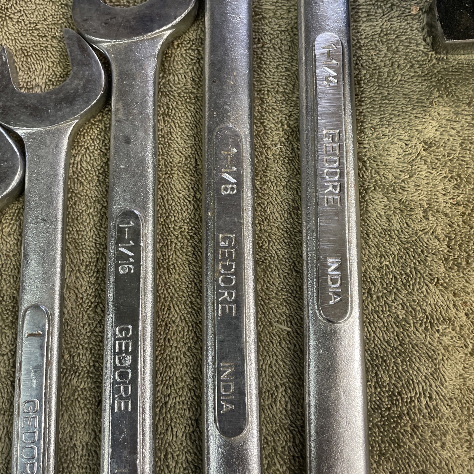 GEDORE Large Combination Wrench Lot. 1 1/14, 1 1/8, 1 1/16, 1, 15/16, And 7/8