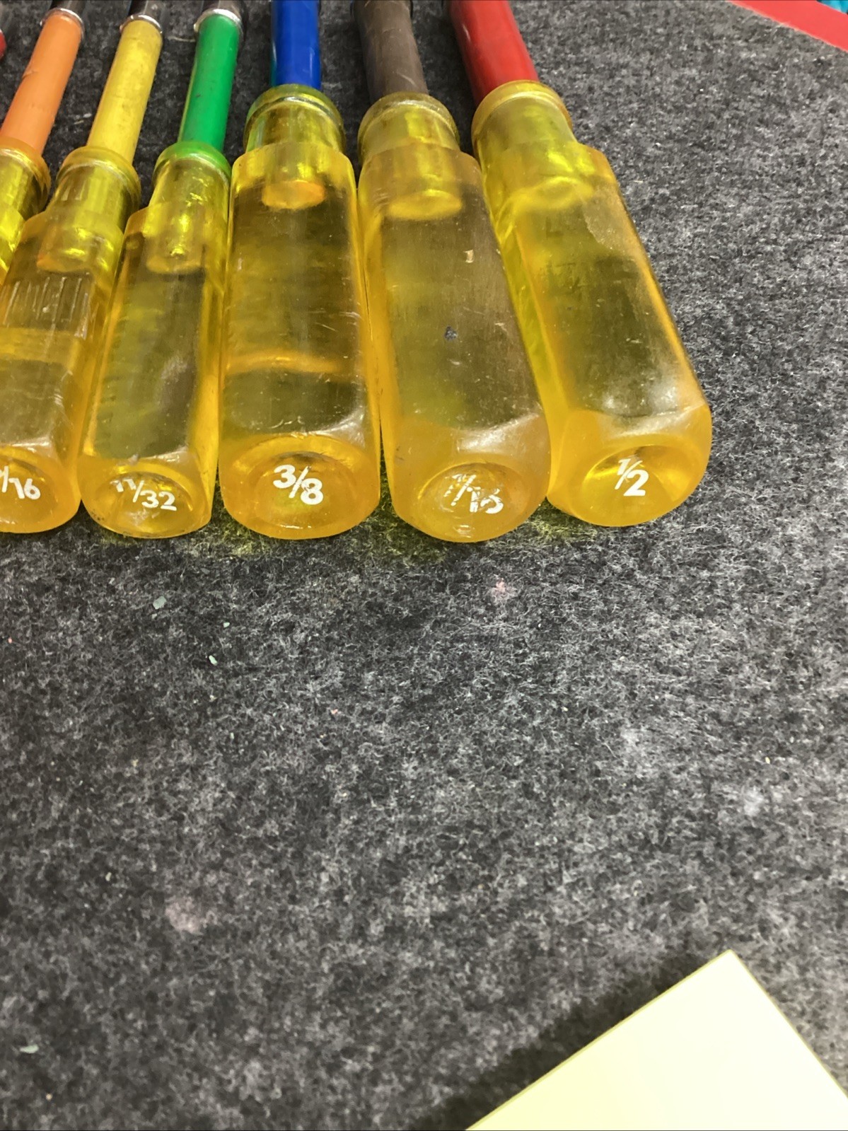 Snap-On ND-1070K Nutdriver Set Vintage Underlined Logo 1/4” – 1/2” 7 Pieces