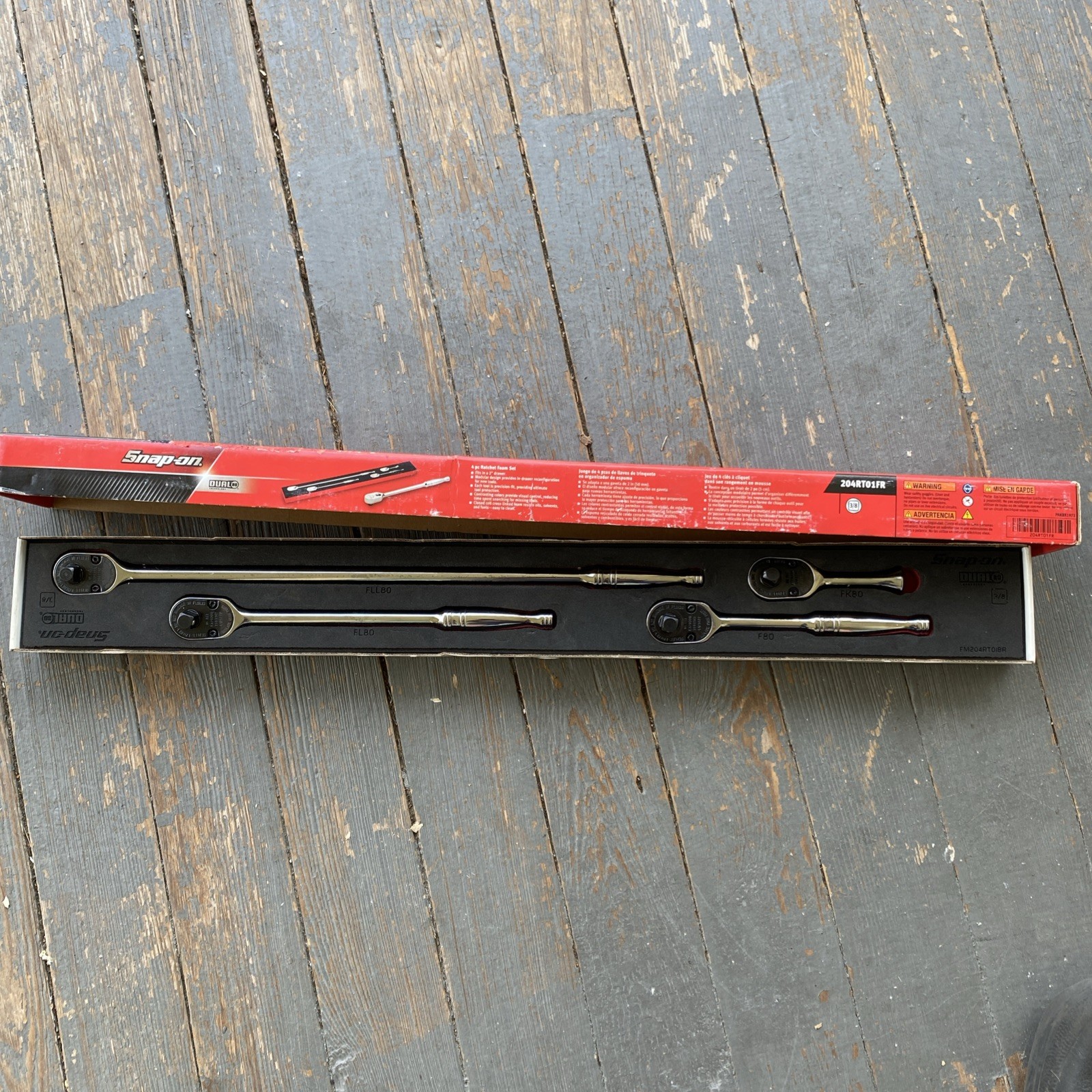Snap On 4 pc 3/8″ Drive Dual 80 Soft Grip Flex-Head Ratchet Set 204RT04FR (RED)