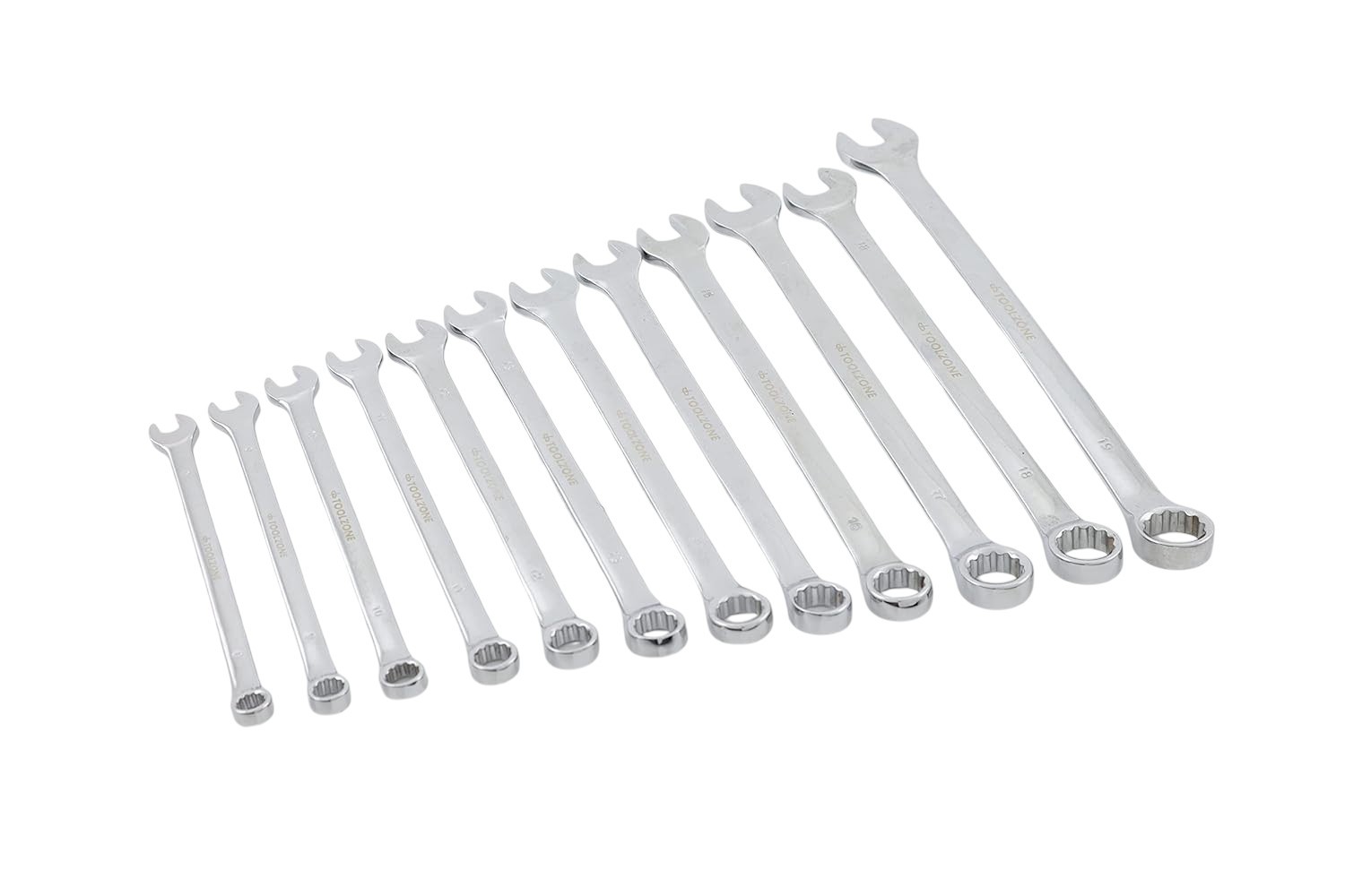 12pc Combination Spanner Set Extra Long 8-19mm Metric Wrenches Open Ring + Roll