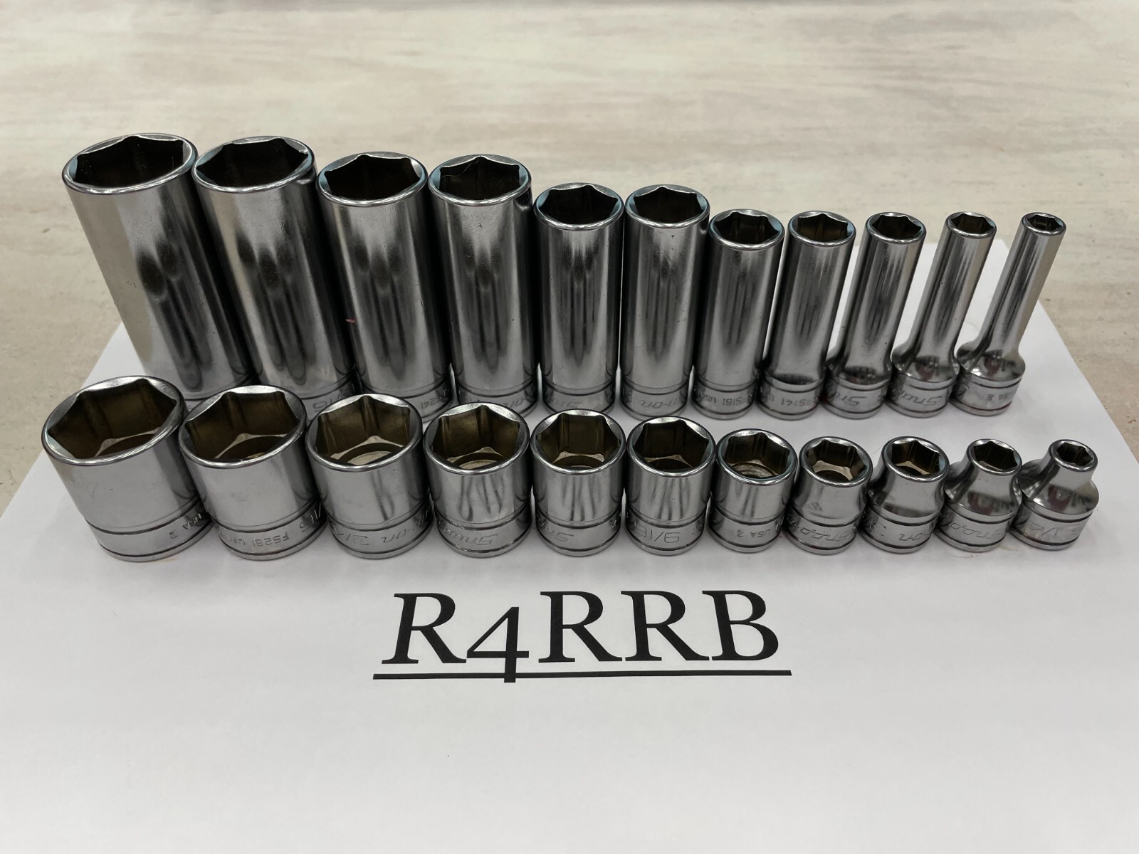Snap-on Tools USA NEW 22pc 3/8 Drive SAE 6 Point Shallow Deep Socket Set 222SFFS