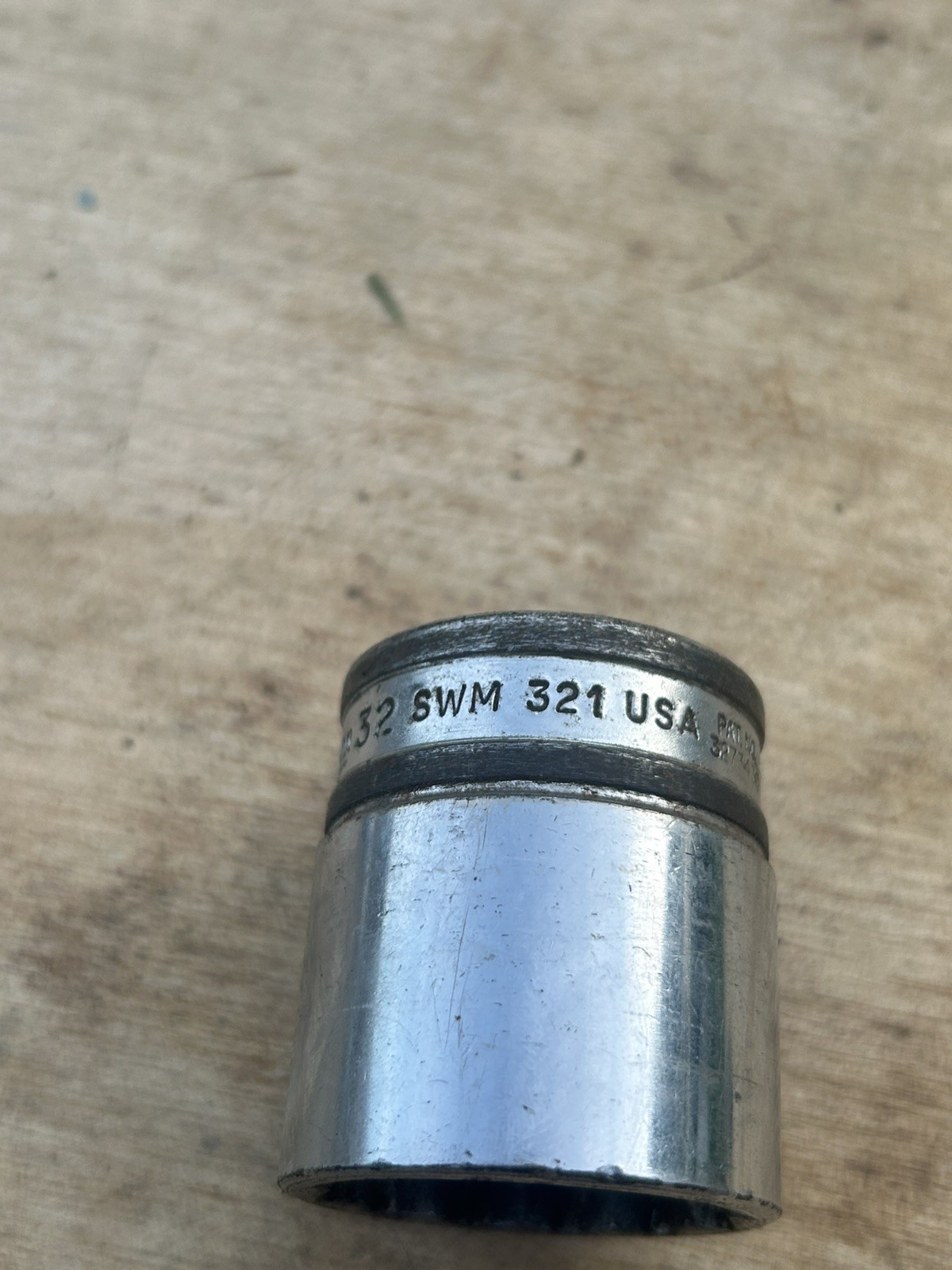 Snap-on 32mm – 1/2″ drive chrome shallow 12 point socket vintage