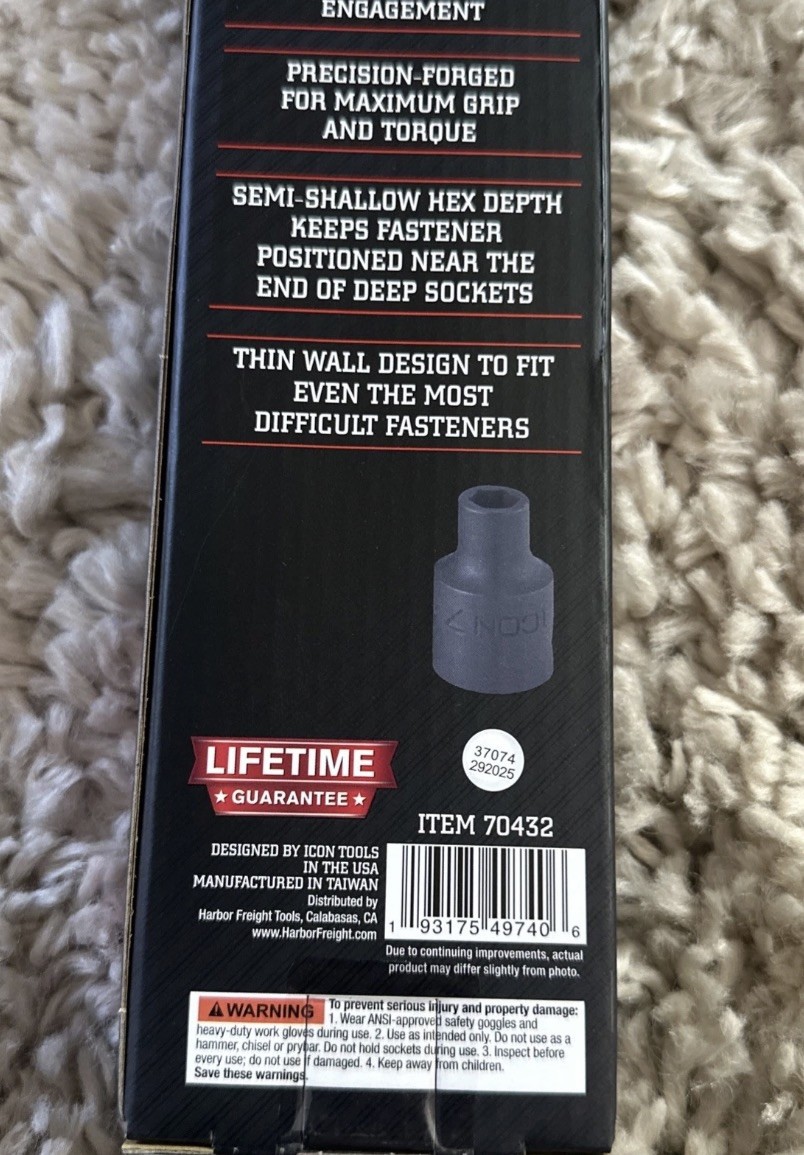 🔥 ICON 3/8″ Drive Metric Impact Thin Wall Socket Set, 13-PCS I2SM-13 70432 NIB