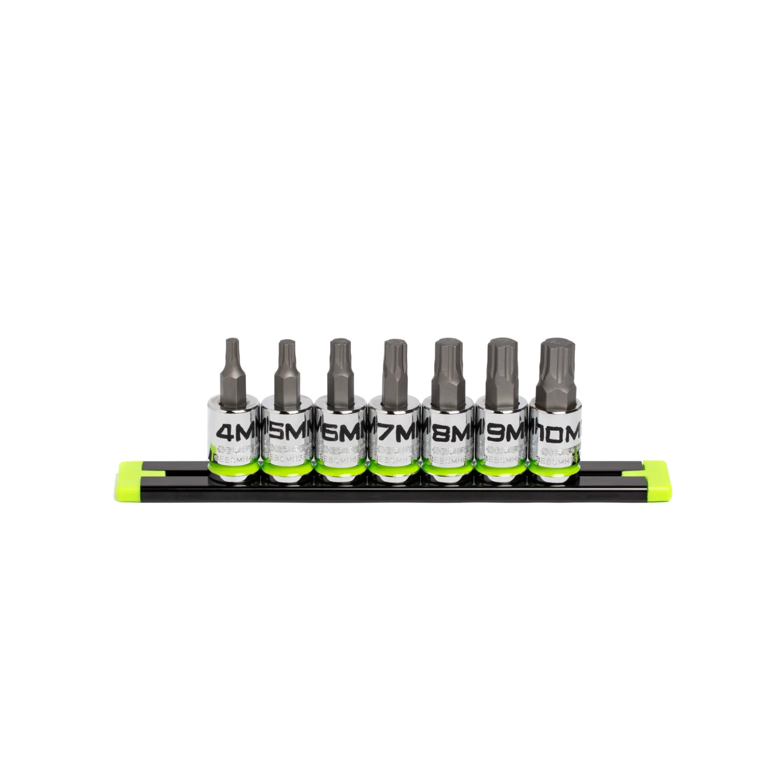 GripEdge Tools GE7BSMHSRPT 3/8» Dr Short Metric RPT Hex Driver Set 7-PC