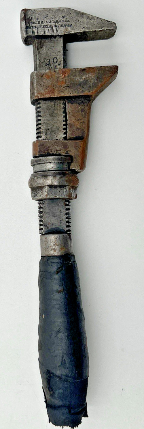 BEMIS & CALL H & T. CO. MONKEY WRENCH 12″ ADJUSTABLE WORN HANDLE