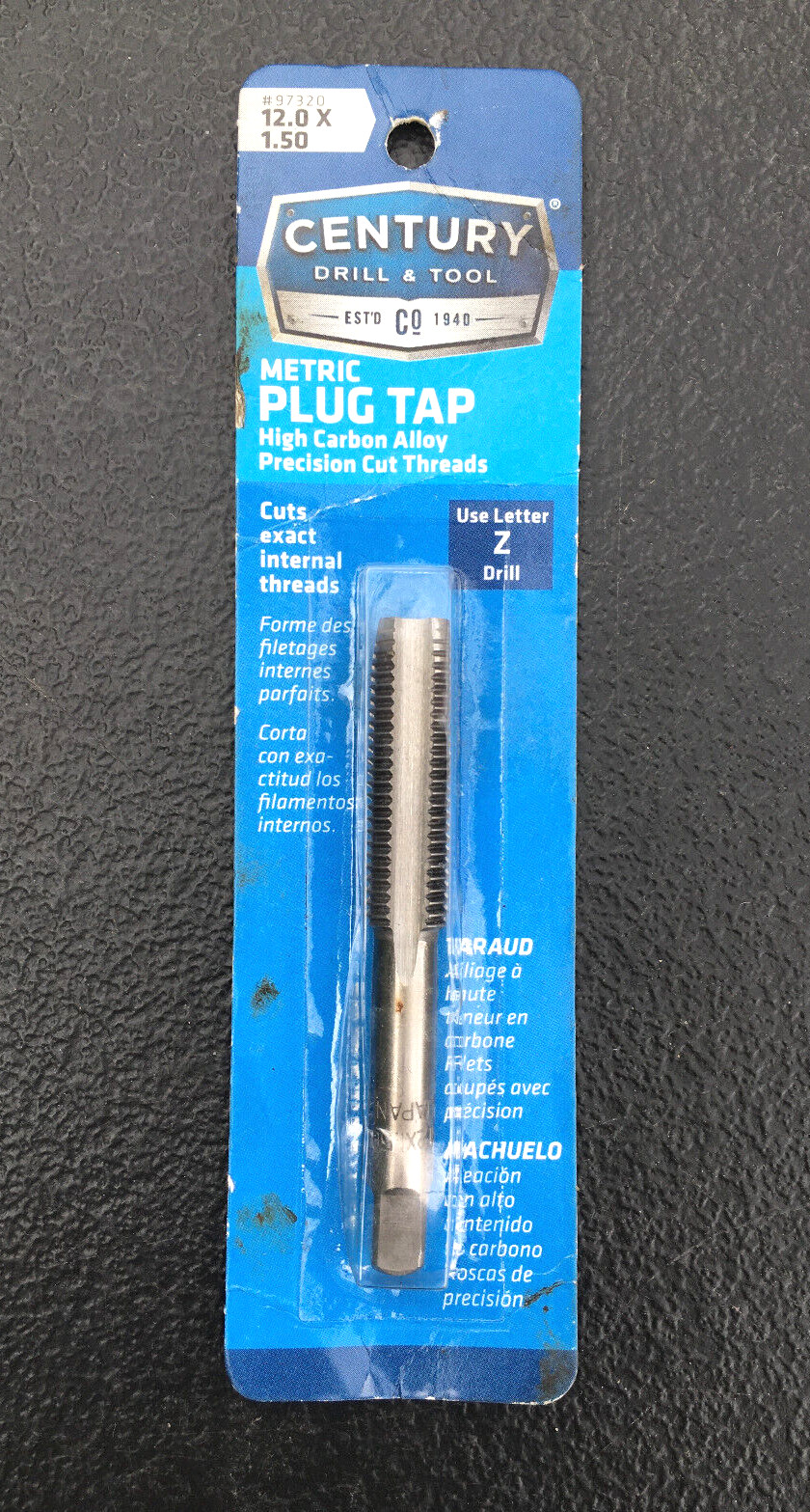 CENTURY 97320 12.0 X 1.50 METRIC HIGH CARBON ALLOY PLUG TAP