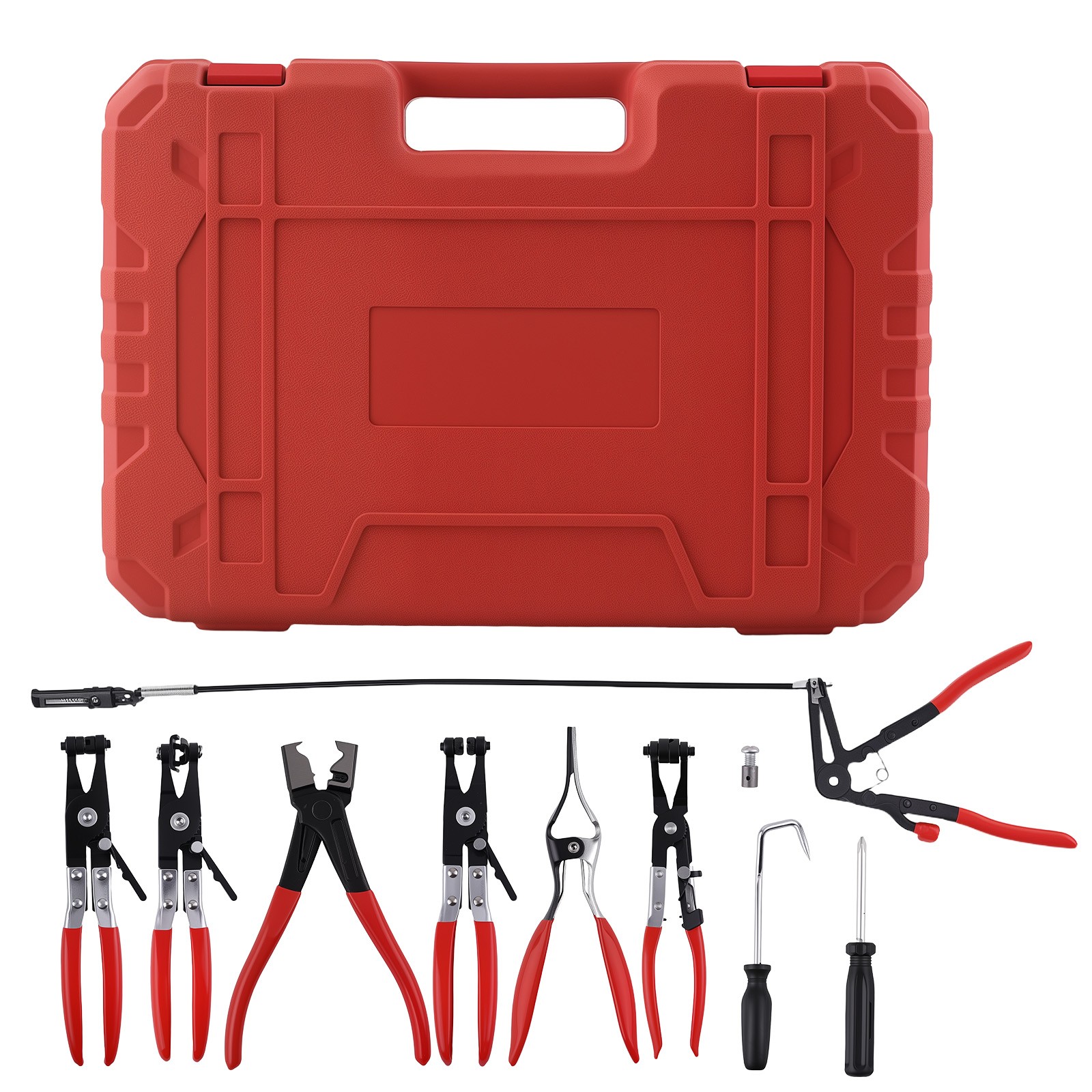 9Pc Flexible Hose Clamp Pliers Wire Long Reach Fuel Oil Water Hose Remover Tool