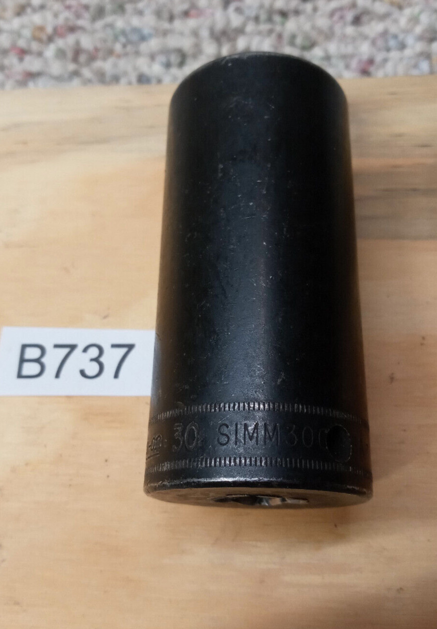 Snap On Tools, SIMM300, 30mm deep impact socket, 1/2 in drive, 6 point