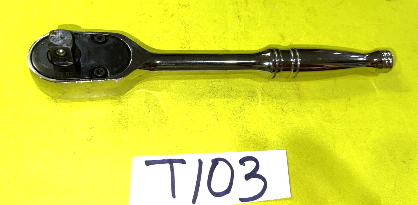 SNAP-ON TOOLS 3/8 DRIVE 7-1/2 INCH CHROME 80TOOTH RATCHET F80 SHIPPED FREE IN US