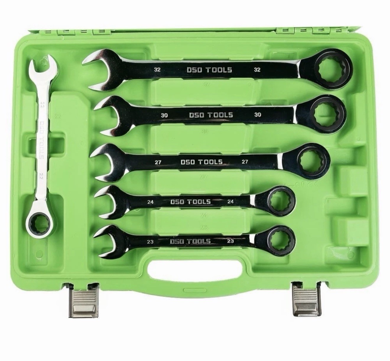 DSD TOOLS 22PC 6-32mm Metric Gear Ratchet Combination Spanner Wrench Set DS1059