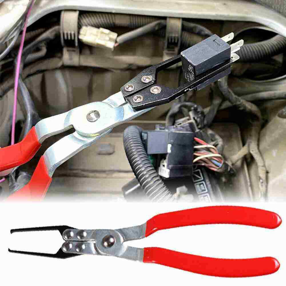 Red Automotive Relay Clamp Fuse Puller Car Vehicle Remover Pliers Clip Hand Tool