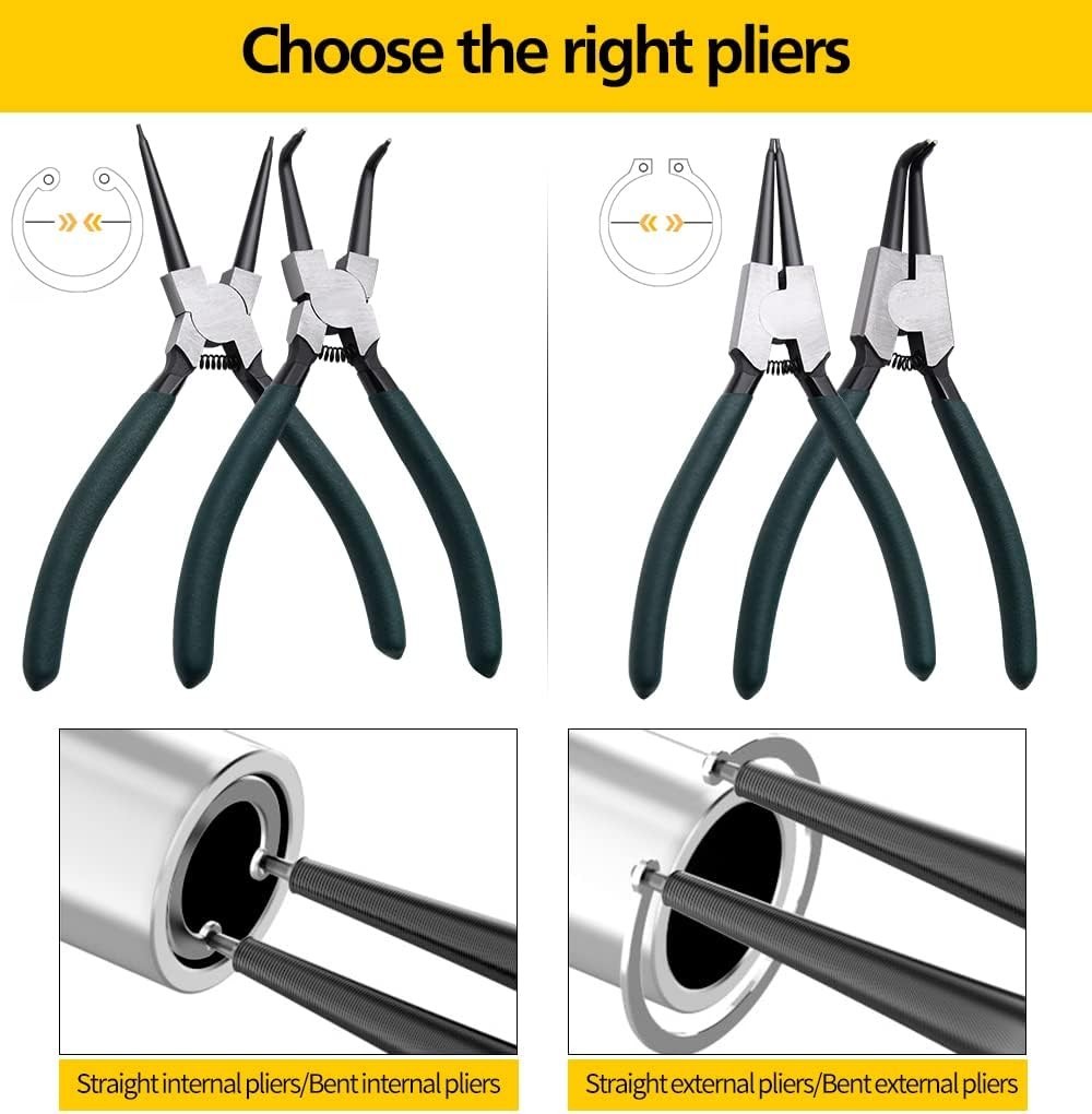 7″ Internal/External Circlip Pliers Set – Precision Spring-Loaded Tools