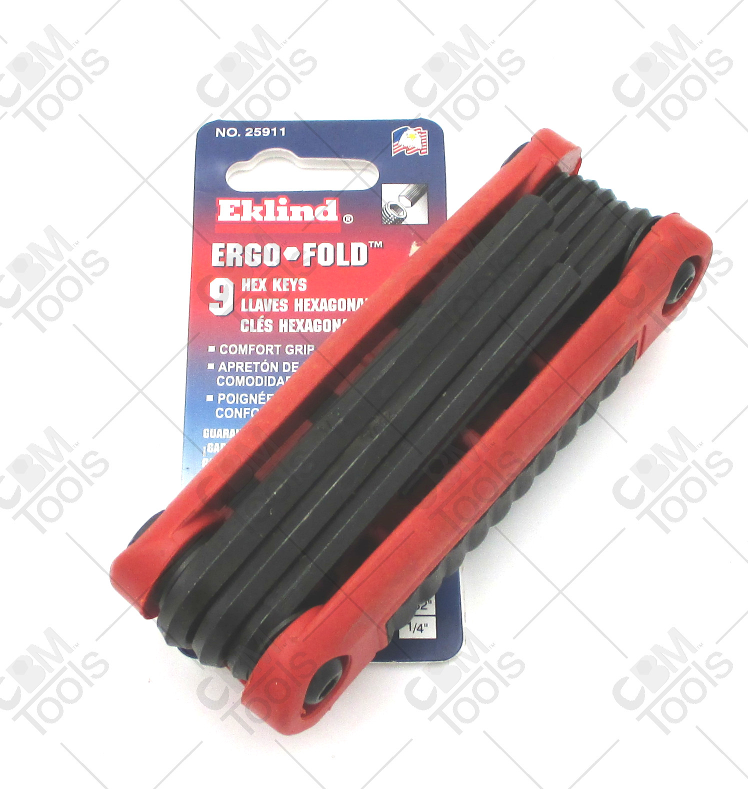 Eklind Tool 25911 – 9 Piece 1/4″-9/64″ SAE Fold-Up Hex Key Set