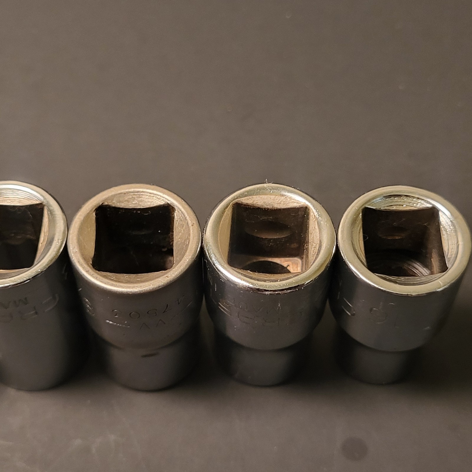 Craftsman made in USA 9 piece 1/2” dr socket set 12 pt 7/16” to 15/16”
