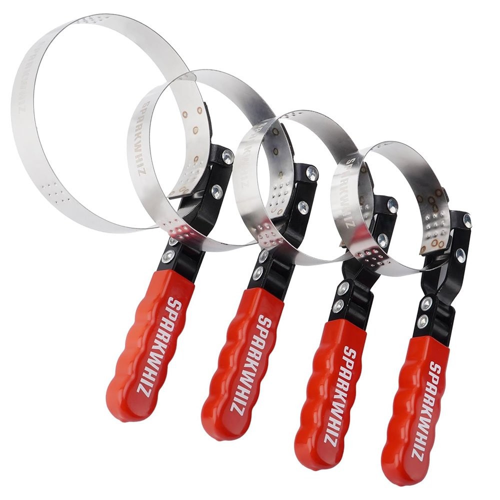 SPARKWHIZ 4 Sizes Oil Filter Wrench Oil Filter Removal Tool Set 2-3/4″ – 5-1/4″