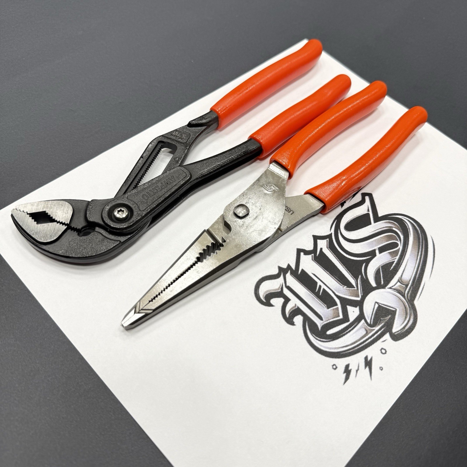 Snap-on Tools USA NEW 2pc ORANGE Soft Grip Assorted Pliers Set LN47ACF AWPBX10