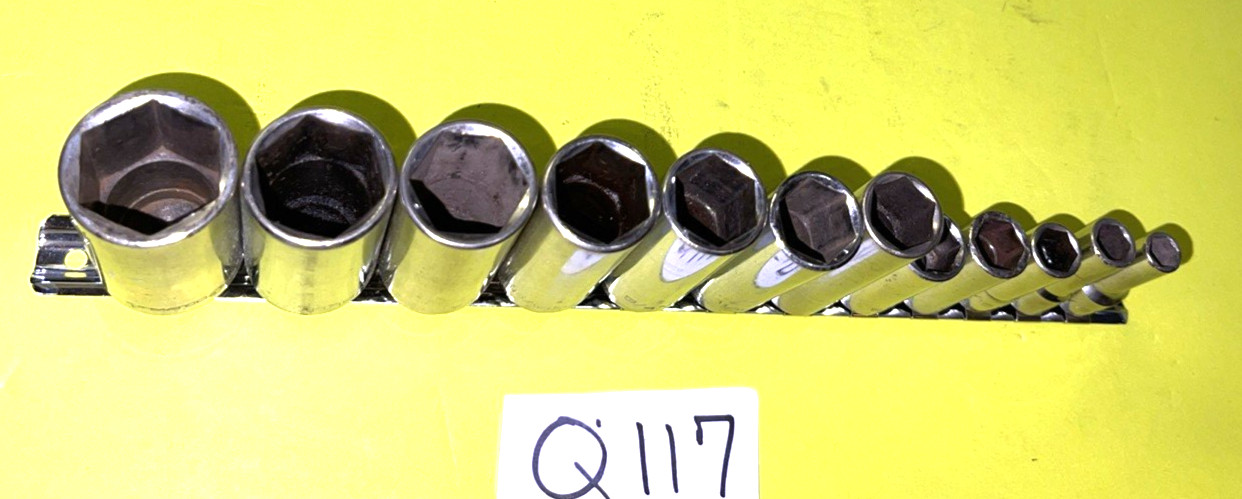 MATCO TOOLS 12 PIECE 3/8 DRIVE SAE. DEEP 6 POINT SOCKET SET 5/16 THROUGH 1 INCH
