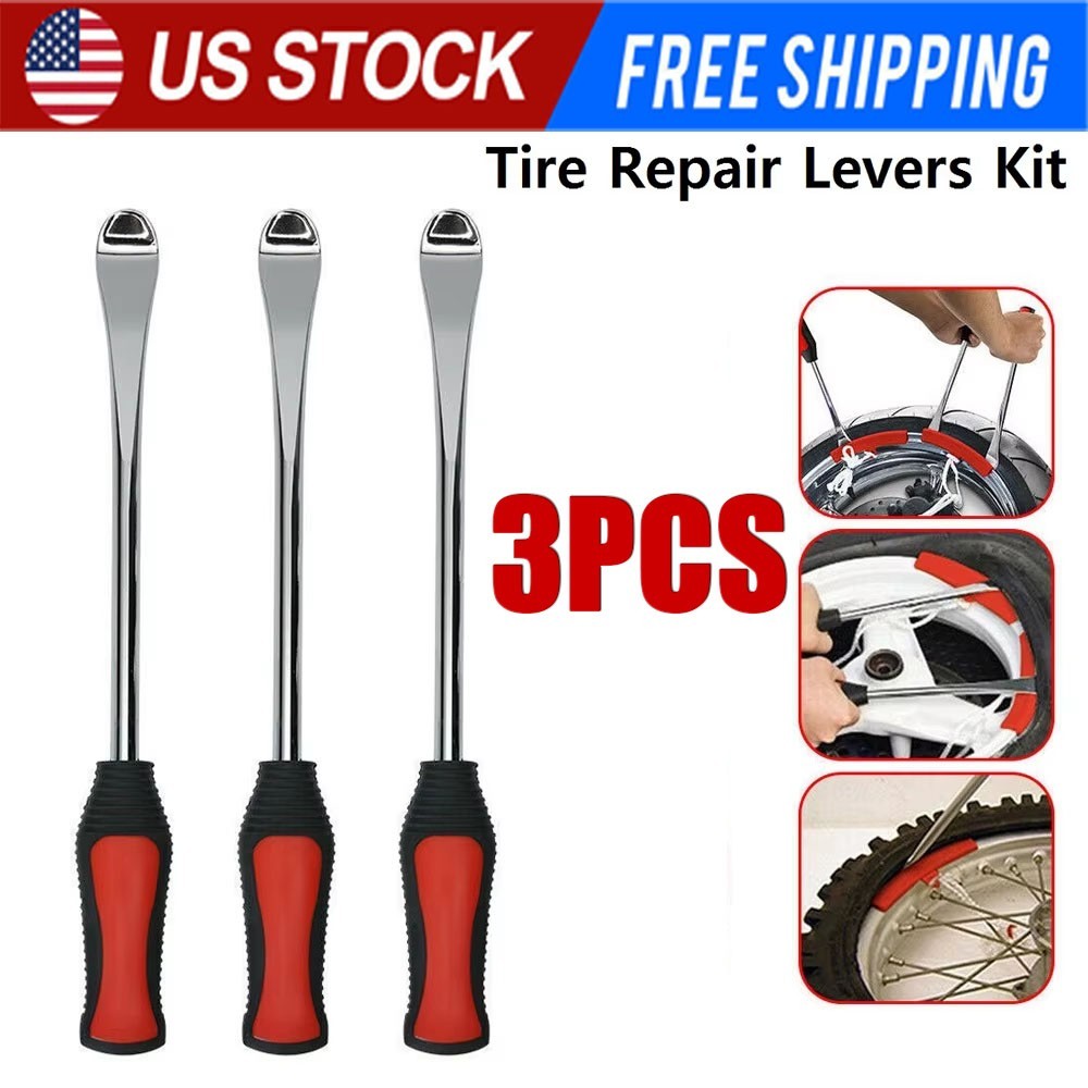 Steel Tire Spoon Lever Iron Kit Professional Motorcycle Tire Changing Tool USA
