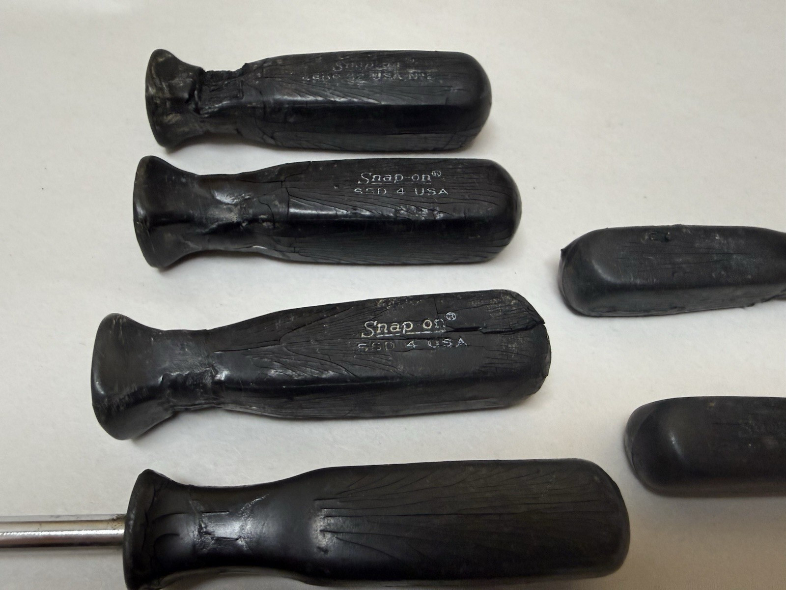 Damaged 9 pc Lot Snap-On USA Black Hard Handle Screwdriver Stubby Phillips SSD