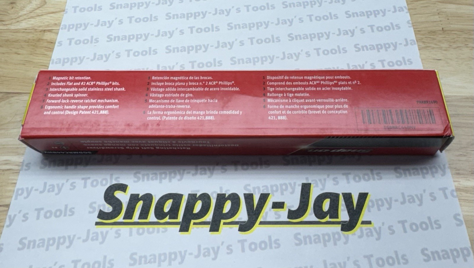 Snap-on Tools NEW HI-VIZ Soft Grip Ratcheting Screwdriver w/ Bits SGDMRC44BHV