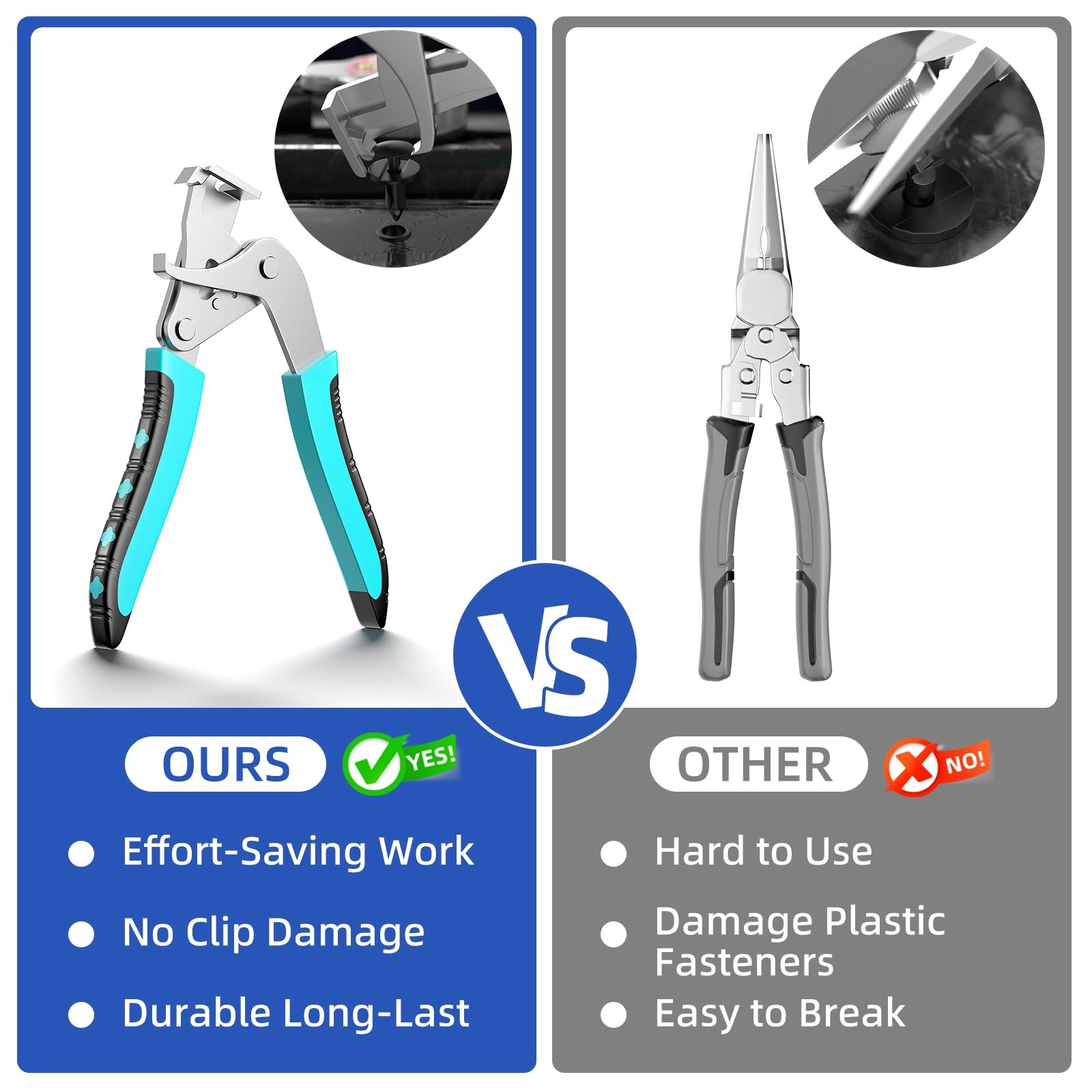 1 Pack Metal Car Clip Pliers Disassembly Tool, Professional Auto Trim Removal…