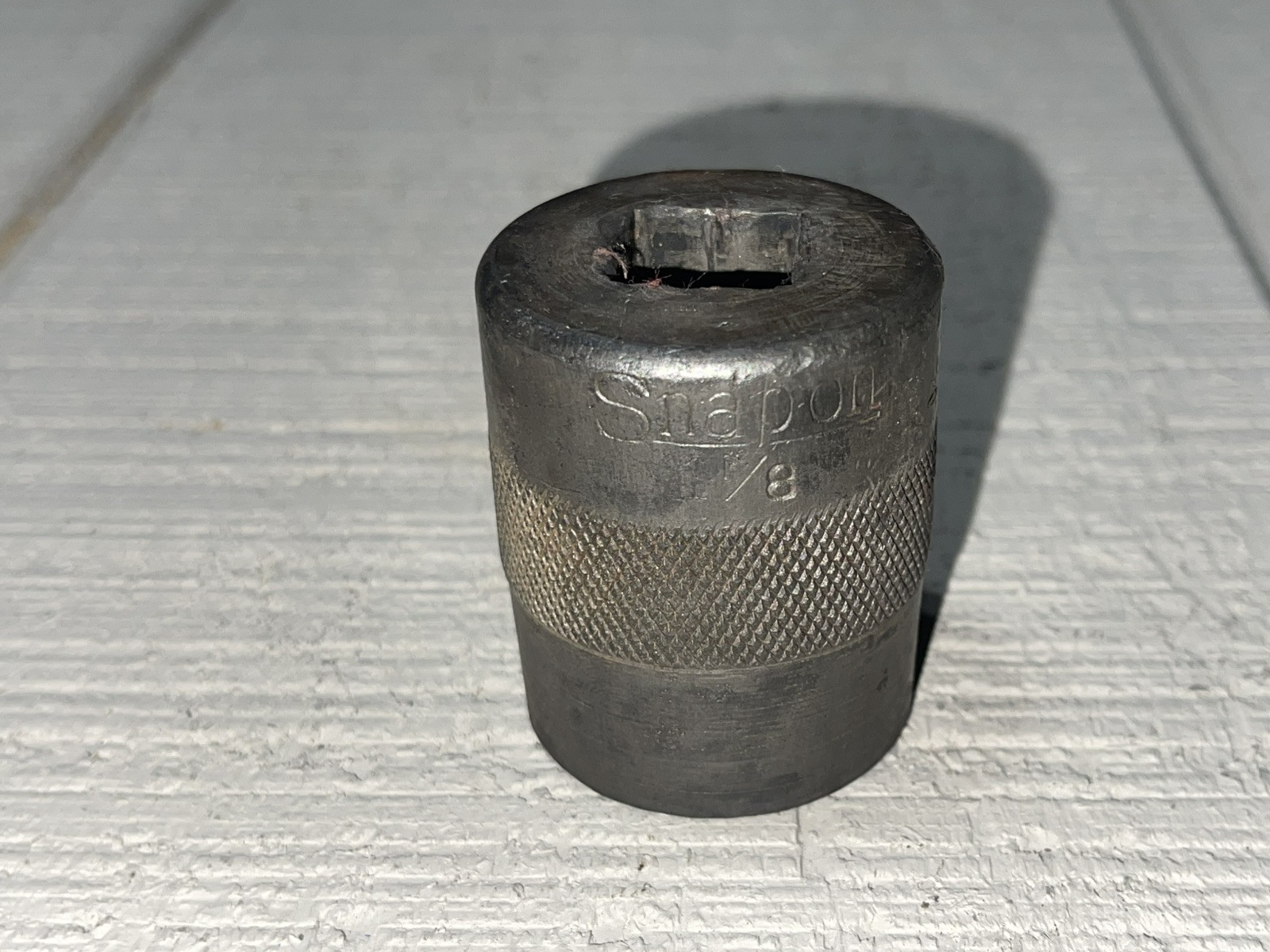 Vintage Snap On 1 1/8” 6 Point 5/8” Drive Knurled Socket. Vintage Snap On Tools