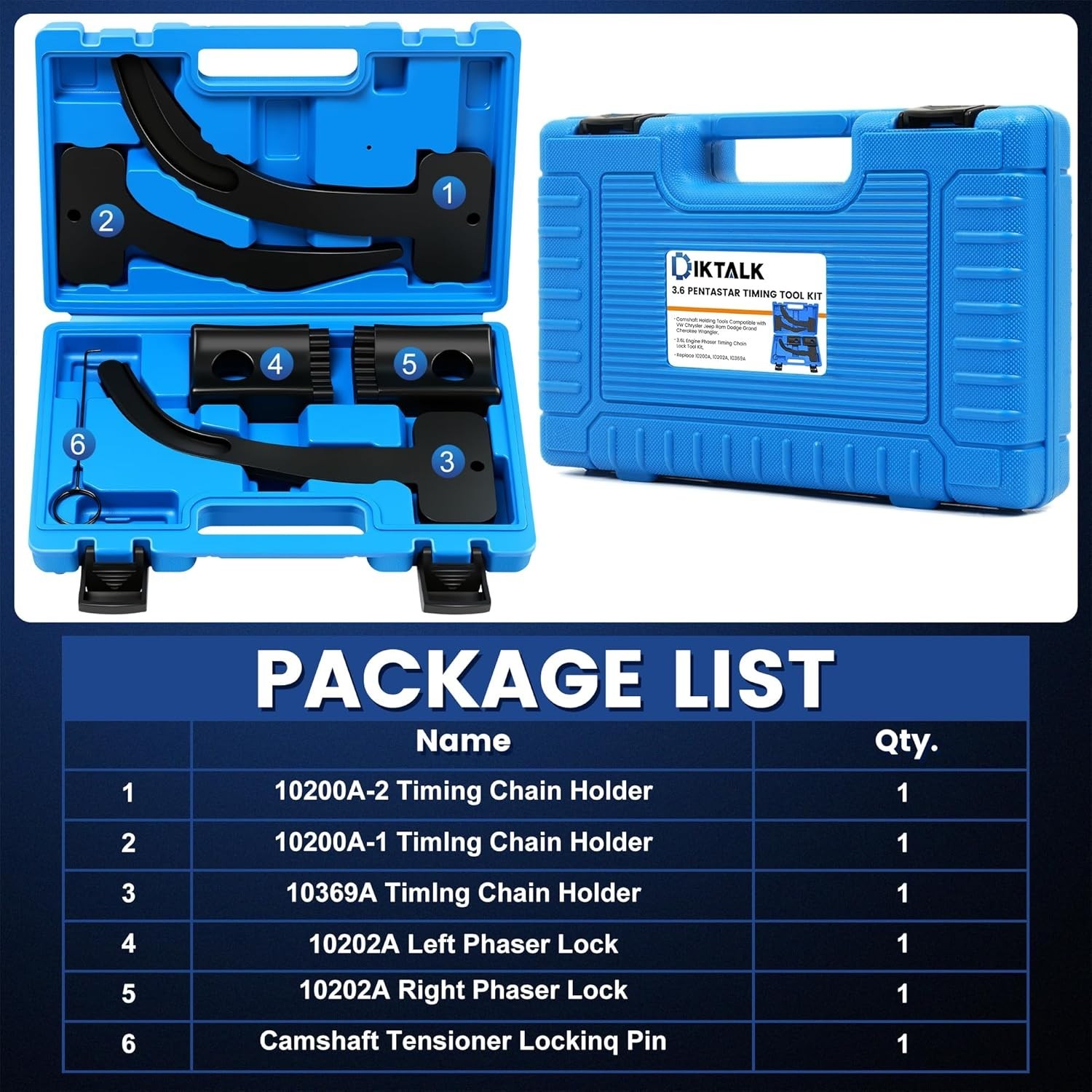 3.6 Pentastar Timing Tool Kit for Chrysler/Dodge/Jeep/Ram 3.6L 2011-2019 – Ca…