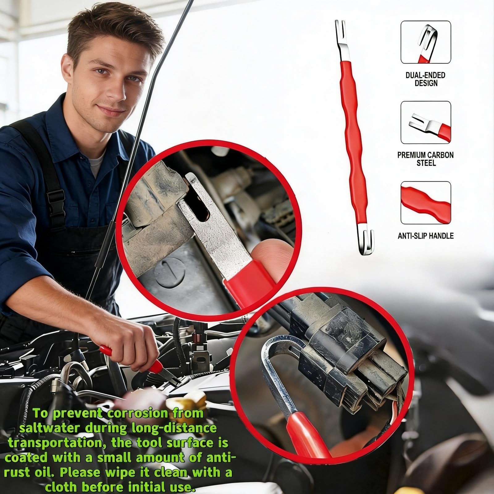 DGZMJJ 4-in-1 Automotive Clip Pliers Set, Electrical Disconnect & Black