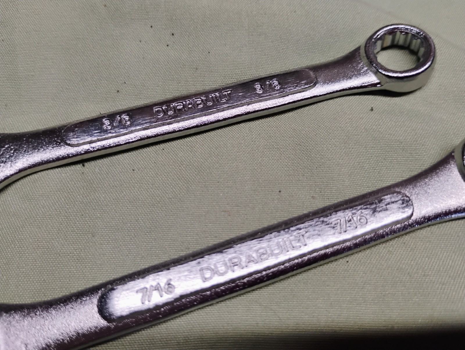 Two Durabuilt 12-Point Combination wrenches, 3/8 & 7/16″