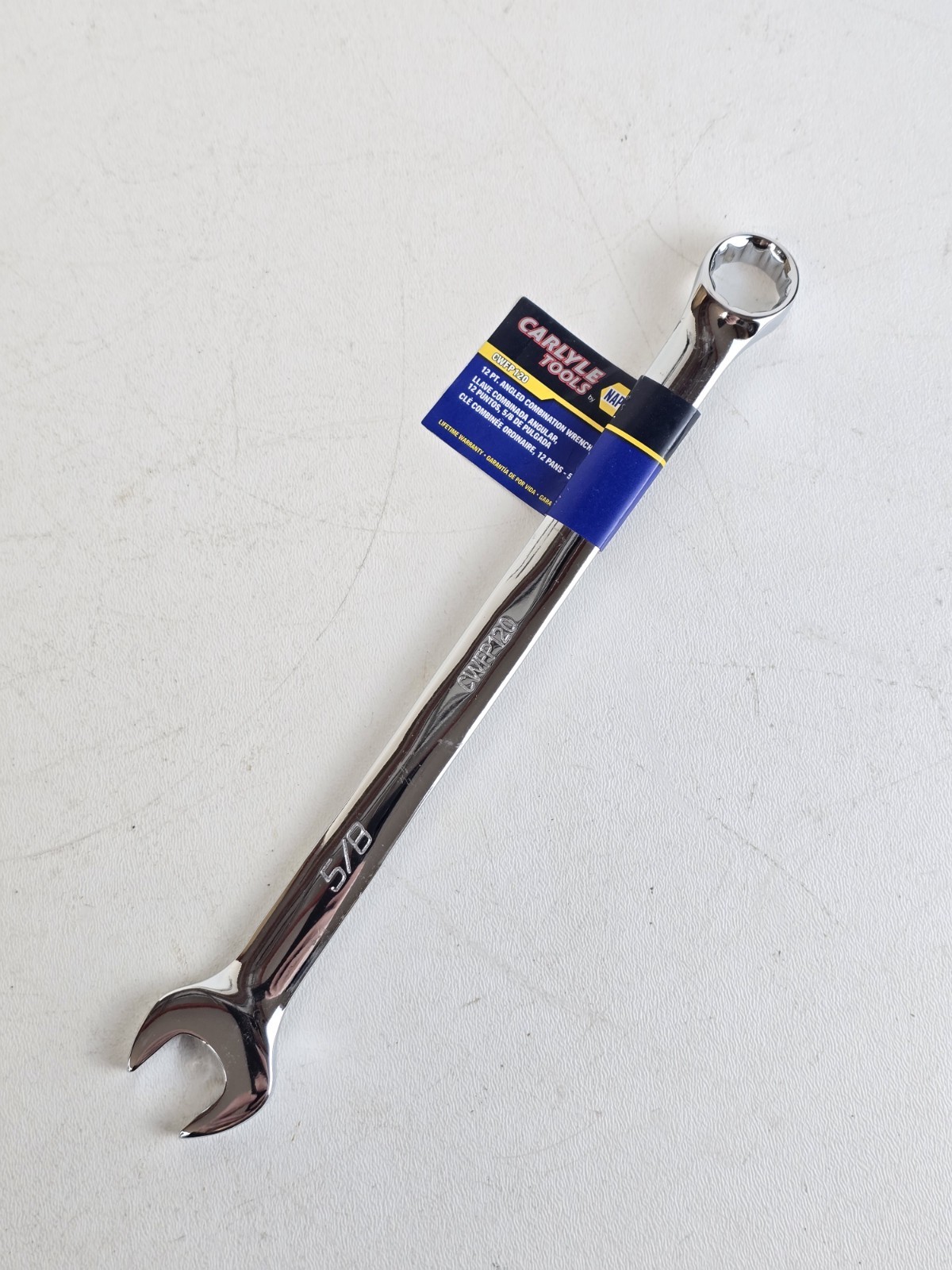 NAPA Carlyle SAE Combination Wrench 12 Pt 5/8″ CWFP120 Polish Chrome