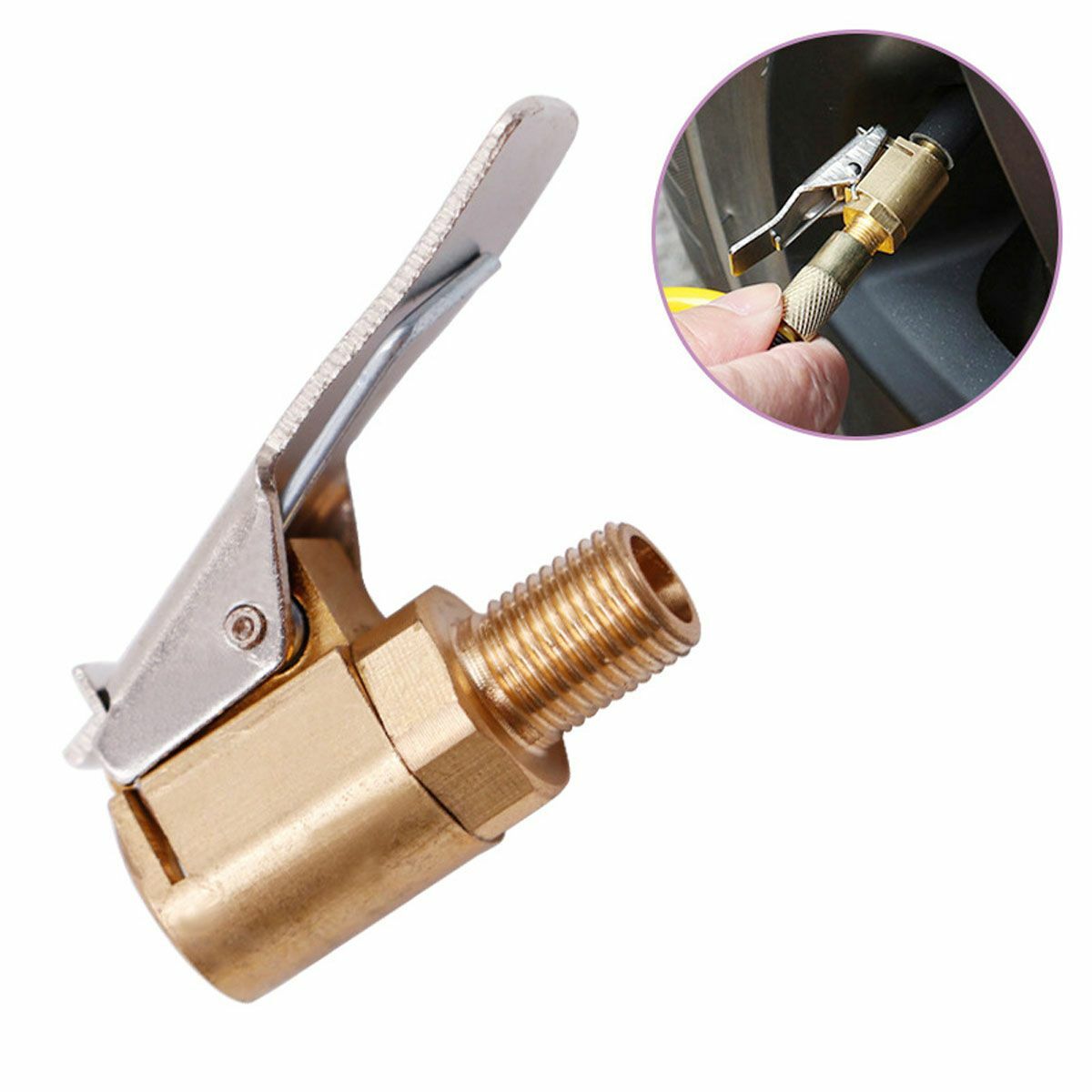 8mm Car Tyre Wheel Tire Air Chuck Inflator Pump Valve Clip Connector Adapter US