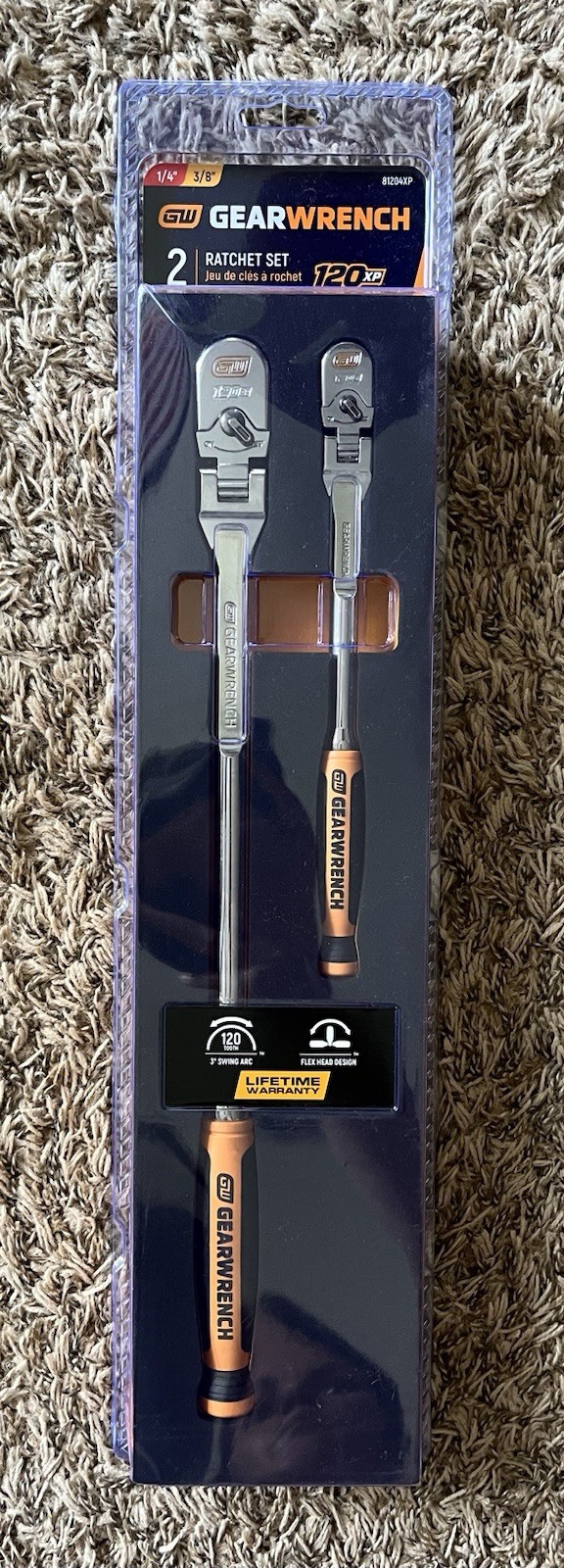 GEARWRENCH 2 Piece 1/4″ and 3/8″ 120XP Flex Handle Ratchet Set- New